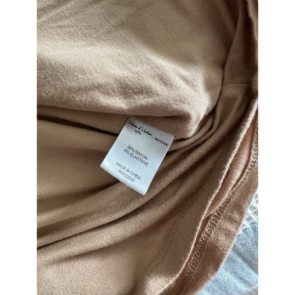 House of Harlow Revolve Halter Bodycon Mini Dress Tan Clubbing Sexy Size Small - Picture 6 of 6